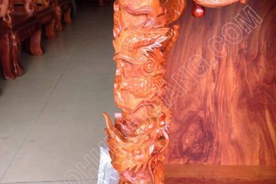 Bàn thờ ông địa gỗ hương đỏ cao cấp, Rộng 60cm x cao 88cm
